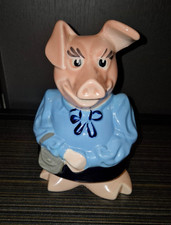 WADE 1980s LADY HILARY MOTHER PIG Natwest Piggy Bank Money Box w/ Stopper 1983