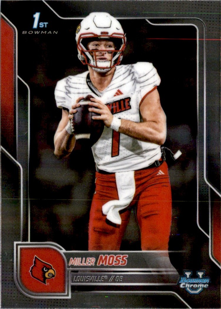 Miller Moss 2025 Bowman University Chrome RC #141 Louisville Cardinals