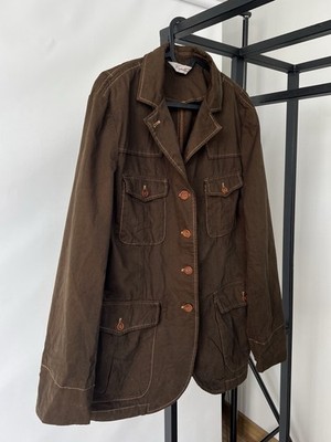Capalbio Womens Cotton Brown Jacket size IT48/XL