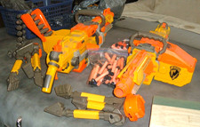 PAIR OF Nerf N-Strike Vulcan EBF-25 's W/TRIPODS DARTS FOR PARTS
