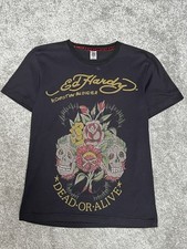 Ed Hardy Rhinestones Big Logo T Shirt Size L