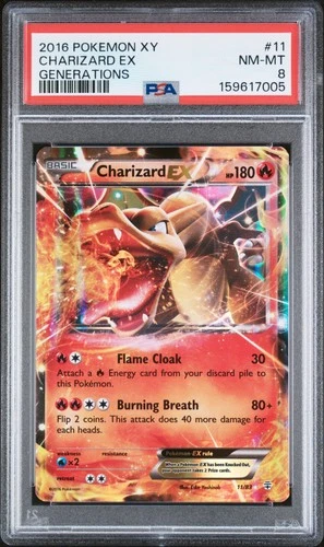 2016 POKEMON XY GENERATIONS #11 CHARIZARD EX PSA 8