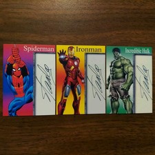 3 Hulk Spiderman Ironman Stan Lee Comic ICONIC Ink Limited Editiion Promo Cards