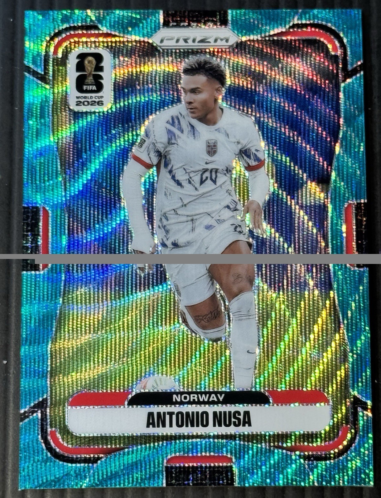 2026 Prizm FIFA World Cup Soccer Antonio Nusa #51 Teal Wave Prizm /99
