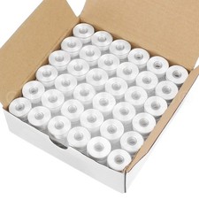 CleverDelights White Size L Prewound Bobbins - 144 Pack - 3/8" x 13/16"