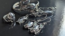 Stunning Antique Sterling Silver Jewellery Set