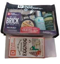 Duke Cannon Handsome Travel Kit Brick Bloody Knuckles Shaving Cream & Egg Nog So