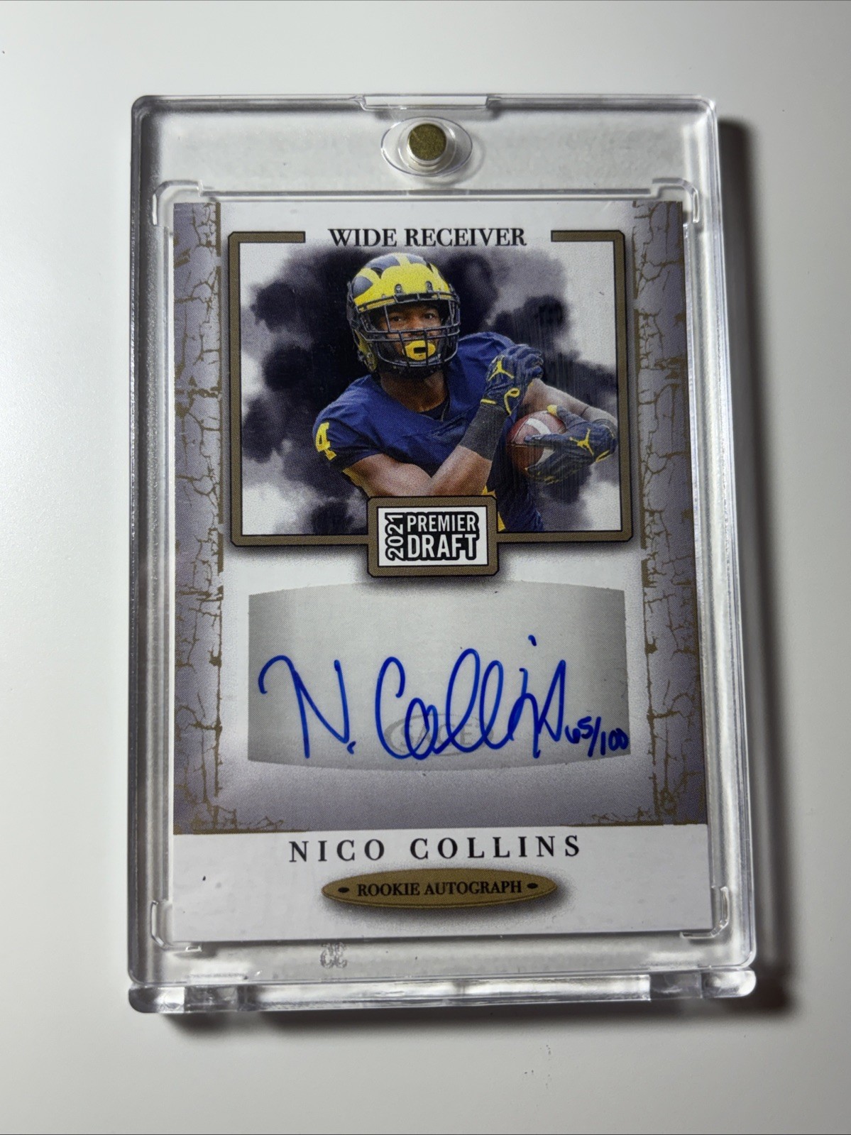 Nico Collins Sage Hit Premier Draft Autograph #A14 Gold