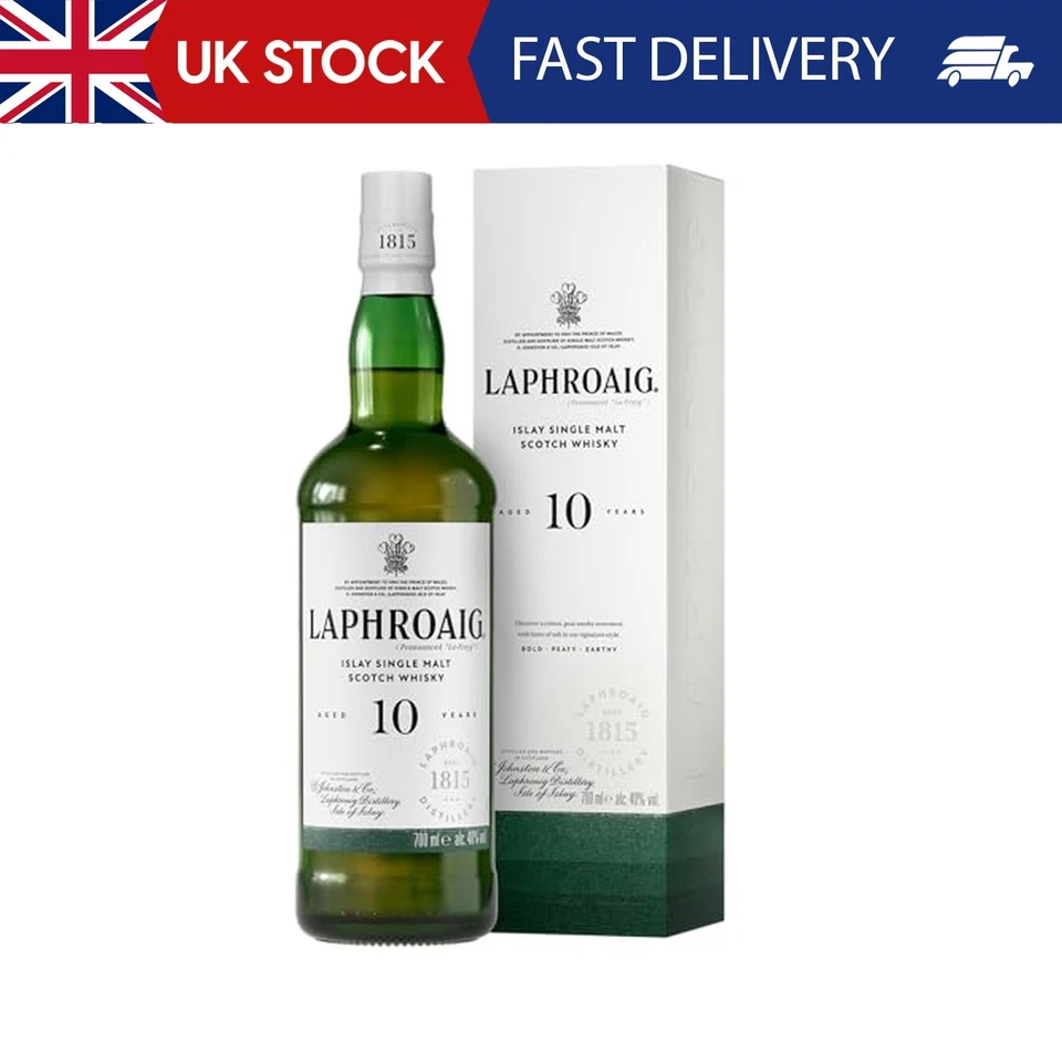 Laphroaig 10 Year Old Scotch | Islay Single Malt Whisky | Peated | Smoky, Salty