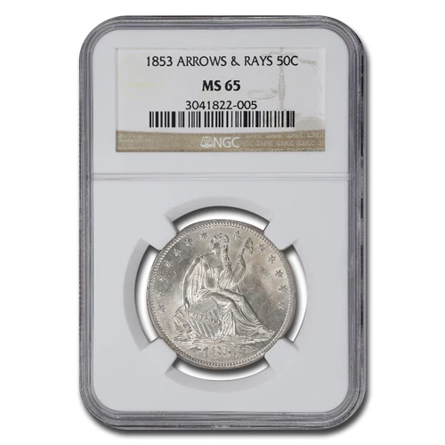 1853 Liberty Seated Half Dollar MS-65 NGC (Arrows & Rays)