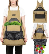 Garden Apron,Harvest Aprons with Drawstring Bag and Pockets for Women and Men,Ca