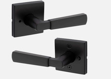 Kwikset Perth Matte Black Privacy Bed/Bath Interior Door Lock Lever Handle