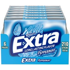 EXTRA Gum Peppermint, Sugar Free Chewing 35 Count Pack of 6 , Chocolate