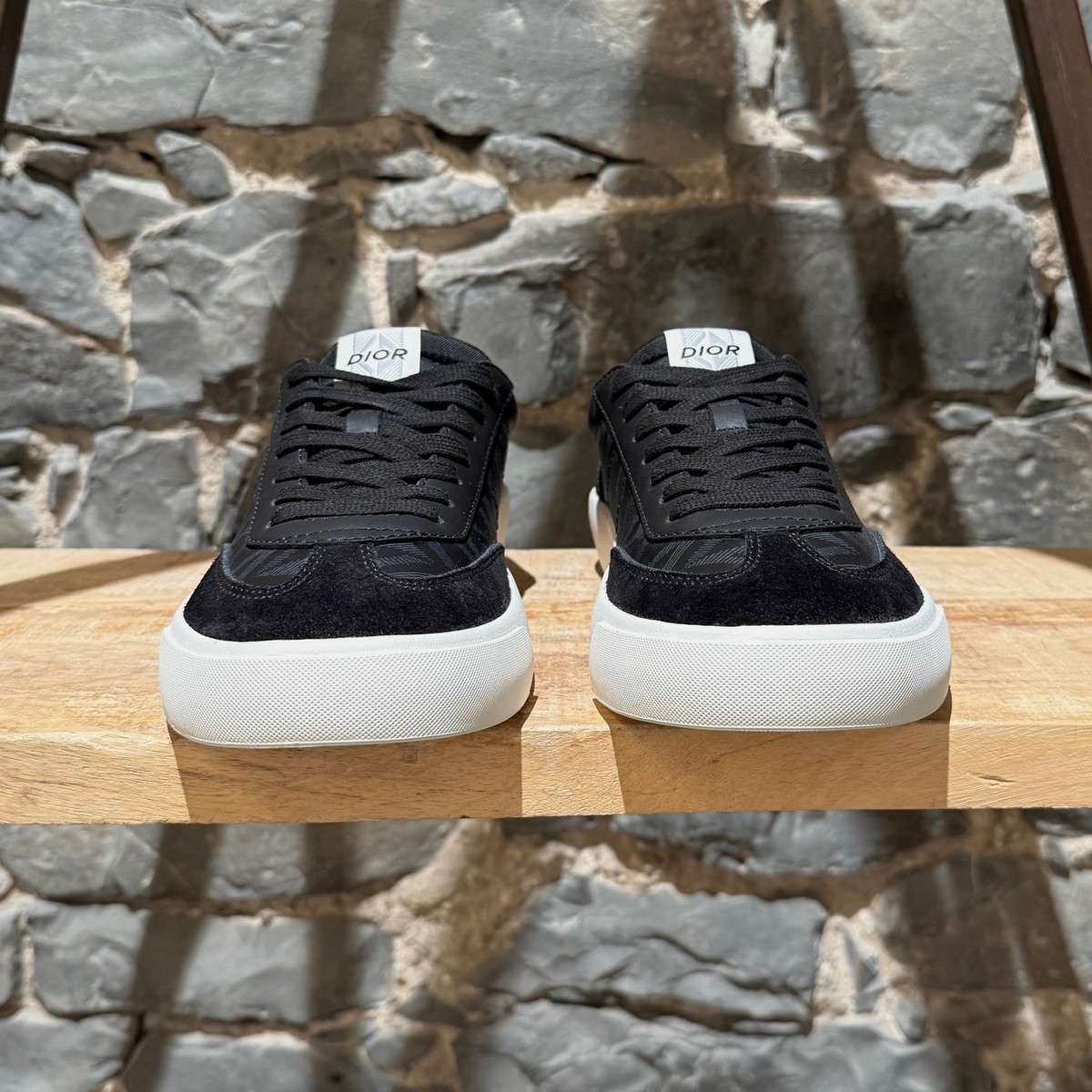 Dior Black CD Diamond Logo B101 Low Top Sneakers - 41 IT - 8US | eBay