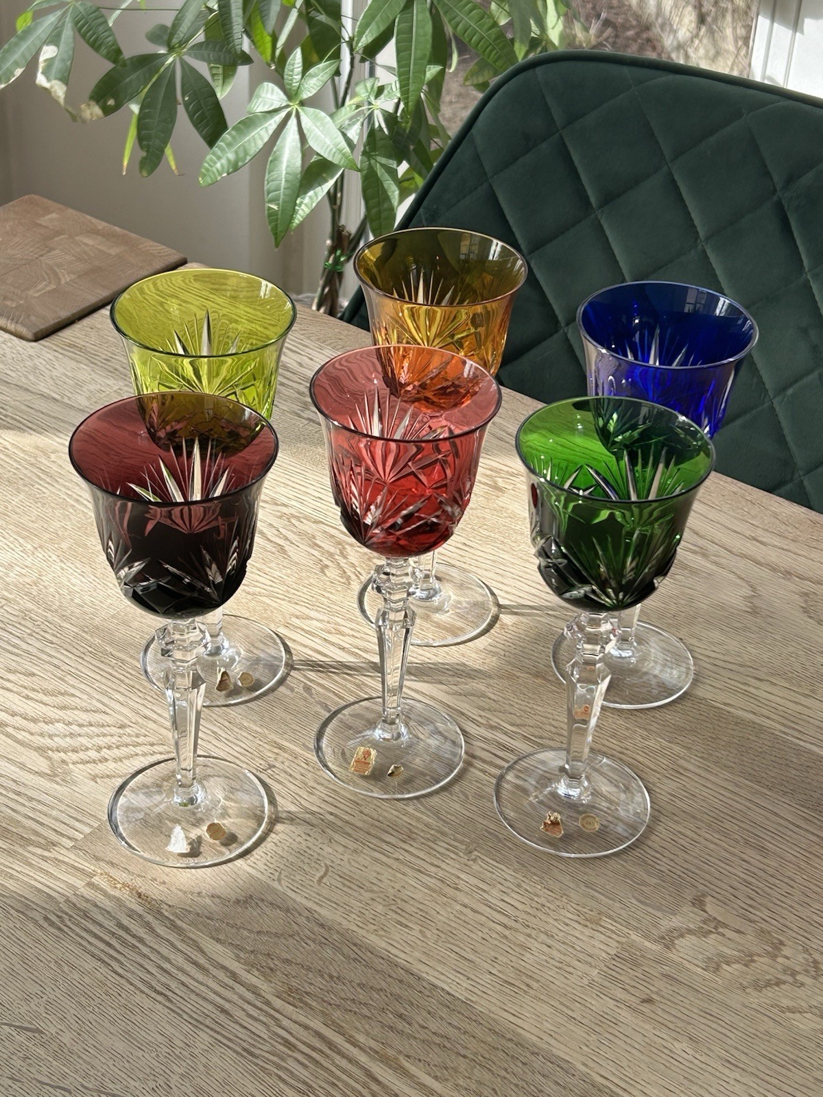 Nachtmann Nierstein Bunter Überfang Bleikristall Weinglas Römer