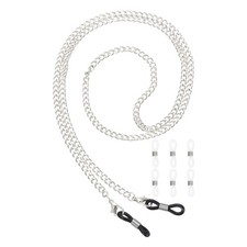 Glasses Chain, 75cm Metal Eyeglasses Strap with 6 Ends for Women, Silver