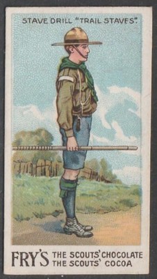Fry's Cocoa & Chocolate, 1st Scout Series, 1912, No 28, Stave Drill: ''Trail S...