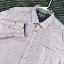 Ted Baker Shirt Mens Size 6 Large Light Purple Long Sleeve Button Up Casual