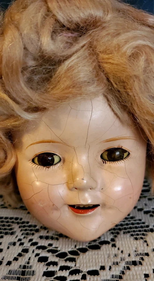 Cabeza de muñeca Shirley Temple Composición años 30 vintage Foto 3 de 4
