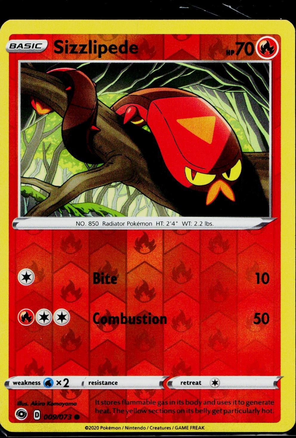 Sizzlipede 009/073 Common Champion's Path Pokemon Reverse Holo Near Mint