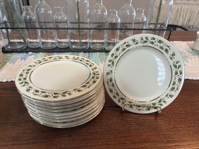Royal Limited Christmas Holly Holiday salad dessert plates set of 4