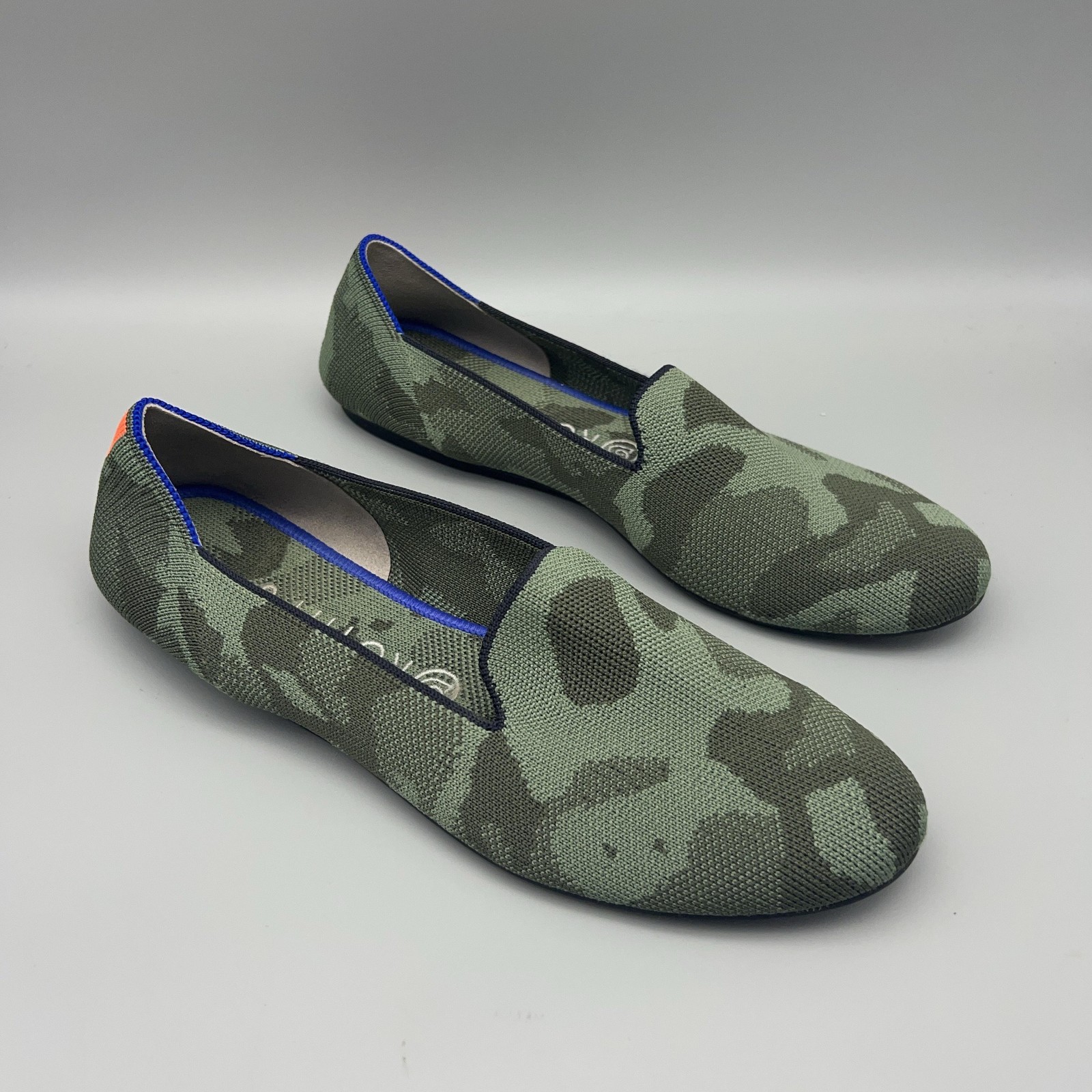 Rothys Shoes Womens Size 9.5 Green Camo The Loafer Knit Flats Washable Slip On