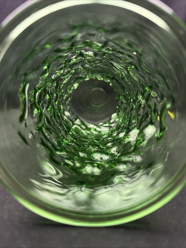 Vintage EO Brody Forest Green Crinkle Glas Vase Retro 70’s 80’s 9” Groovy! - Bild 8 von 8