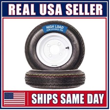 2-pack Trailer Tire Rim Assembly 4.80-8 480-8 8 Inch Load C 4 Lug White Wheel 2-pack Trailer Tire Rim Assembly 4.80-8 480-8 8 Inch Load C 4 Lug White Wheel
