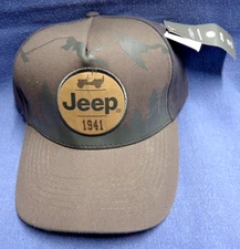 FCA JEEP 1941 Hat Logo Gray And Brown Camo New With Tags