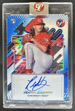 2025 Topps Pristine Rhett Lowder Auto RC Blue Refractor Rookie #/75 Reds