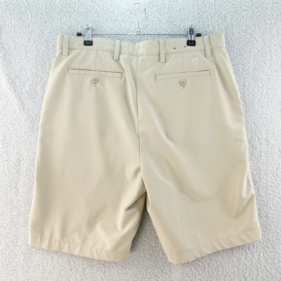 Pantalones Cortos de Golf FootJoy Para Hombres W32 Beige Informal Rendimiento Frente Plano Elastizados Golfista Foto 3 de 4