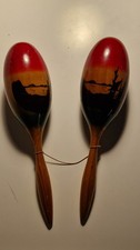 orig. mexikanische Rumba-Rasseln Maracas Retro 1970er Percussion Rhythmus