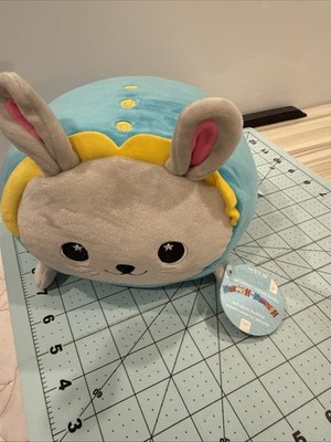 Moosh Moosh Limited Edition Bunny Rabbit Soft Plush Blue Yellow Collar Buttons