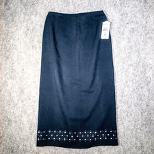 NWT NORTON McNAUGHTON Skirt Cambridge A line Midi Size 14 Navy Blue
