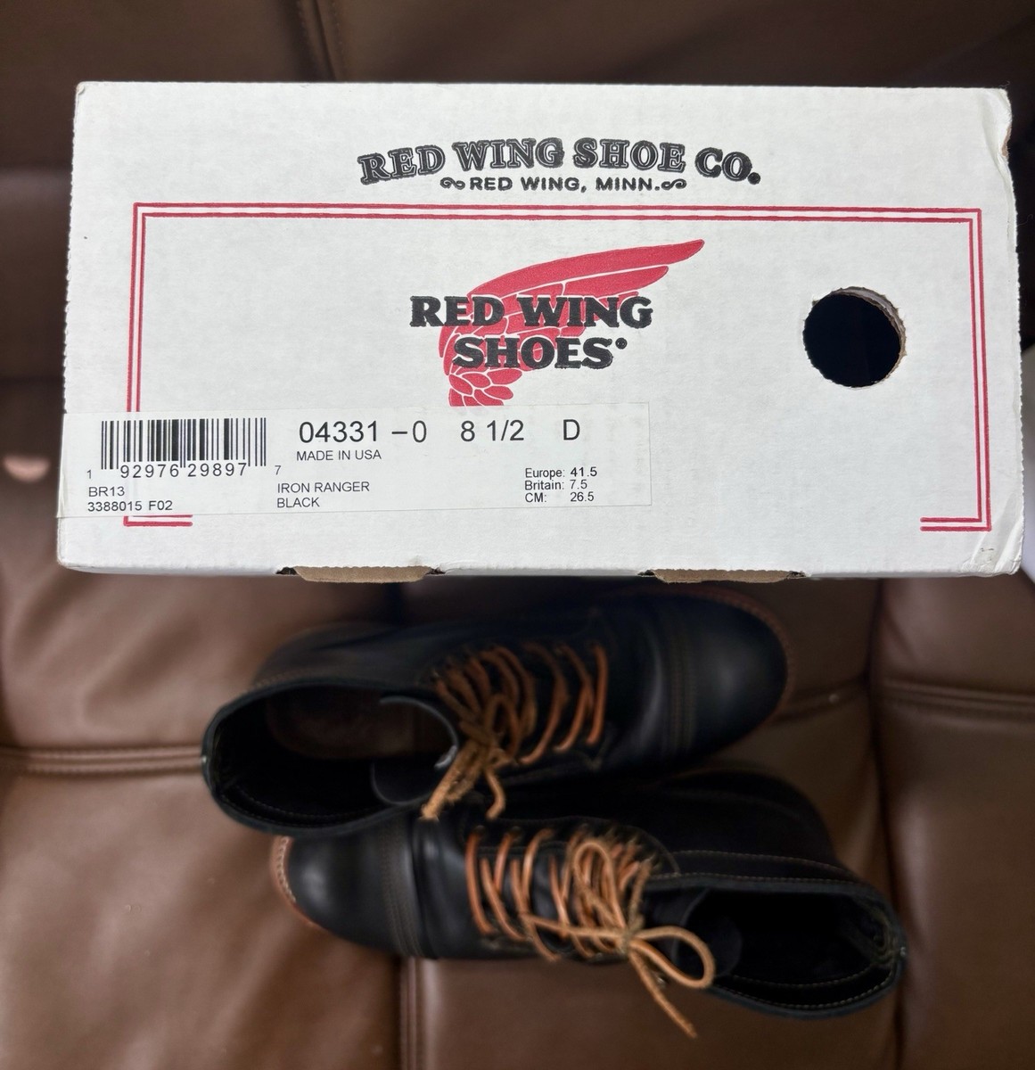 Red Wing Heritage Riders Room Iron Ranger 4331 Green Sole Size 8.5