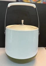 RARE Dinex Ice Bucket King Seeley Thermos Company White Avocado Green