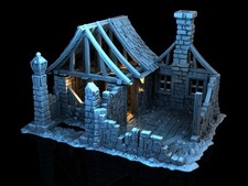 3d Printed Tabletop Terrain Ruined House DnD RPG Wargame Skirmish 32mm