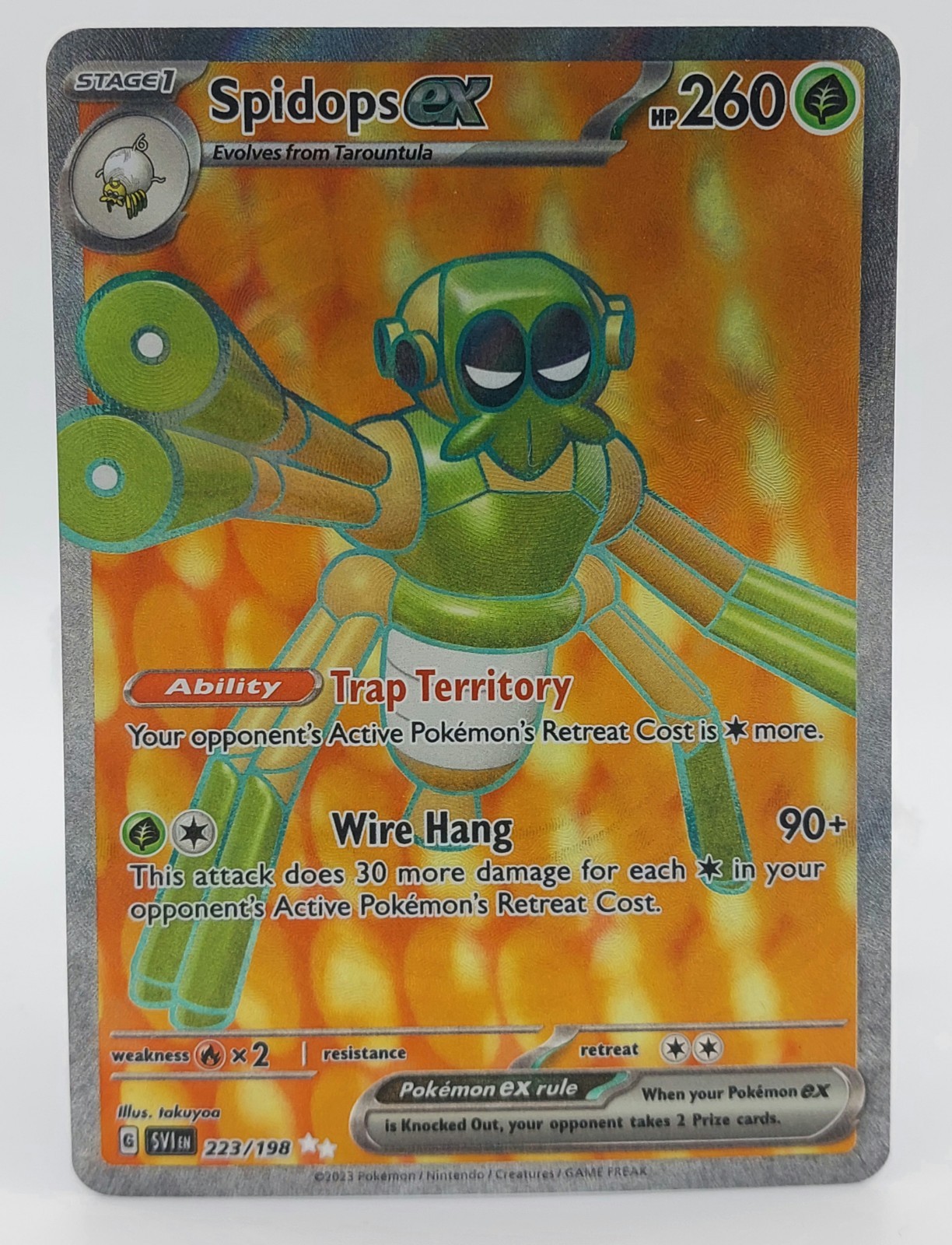 Pokemon Card Spidops ex 223/198 Full Art Ultra Rare Sv01: Scarlet & Violet 