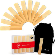 10 Pack Bb Clarinet Reeds Strength 2.5 Natural Cane Reeds for Clarinet, Beginn