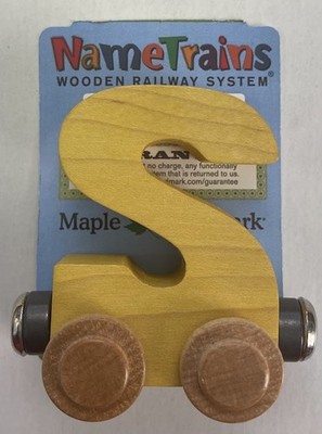 Maple Landmark Inc. 100191 NameTrains ''S'' Yellow Wooden Letter Car