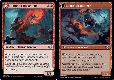 Lambholt Raconteur/Lambholt Ravager - MtG Innistrad Crimson Vow - U167 NM 2021