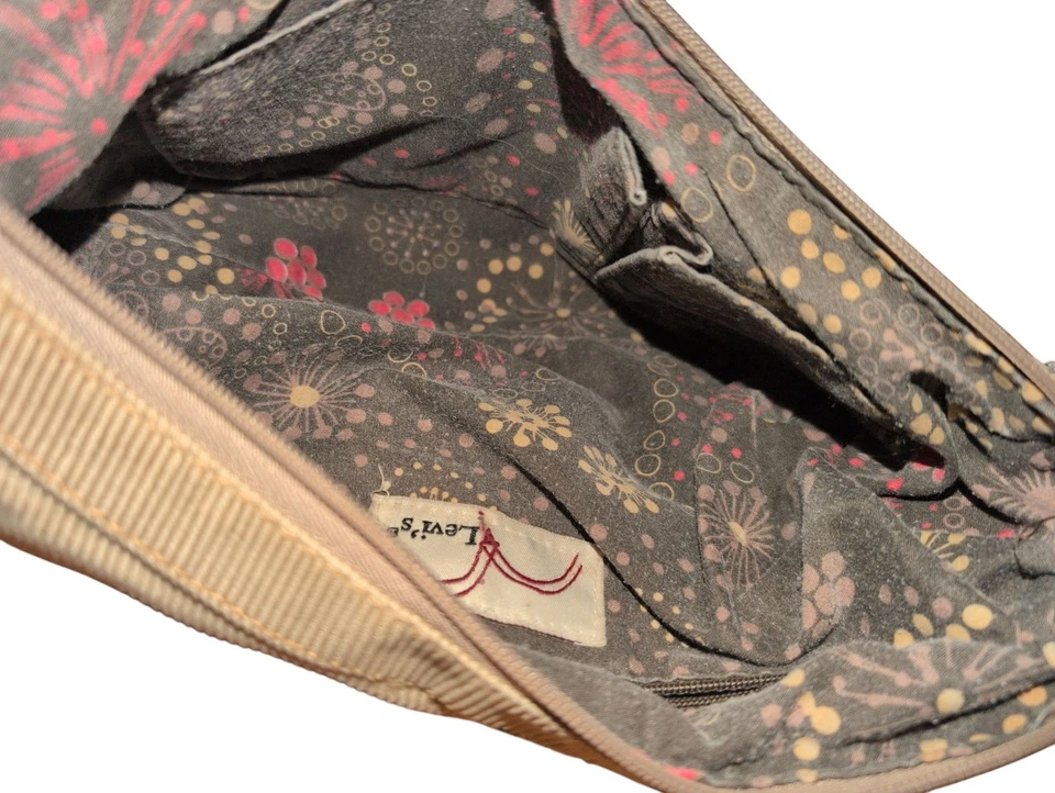 Vintage Levi's Purse Tan Beige Corduroy 12" Mini Strap Shoulder Bag Front Pocket — 第 3/4 张图片