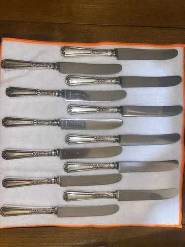 Set of 12 Towle Louis XIV Old French Hollow Knife Sterling Handle No Mono