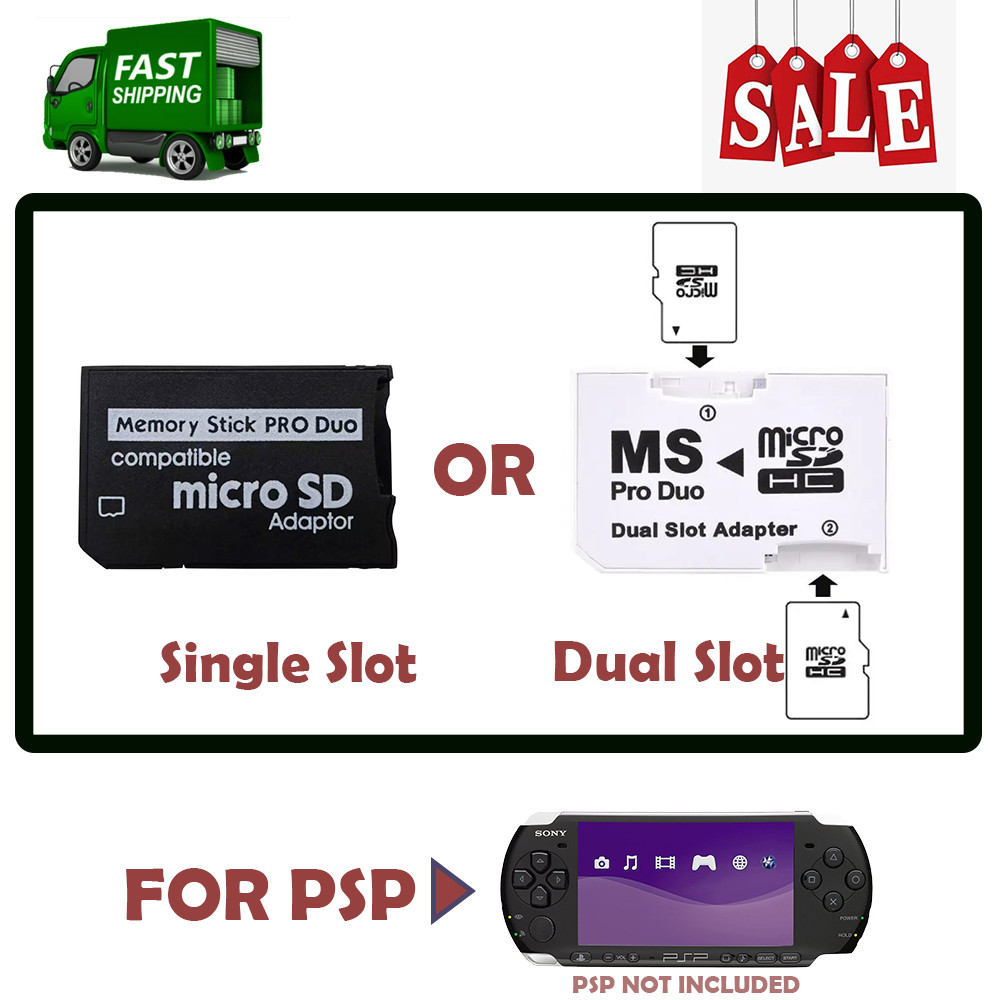 Micro SD SDHC TF to Memory Stick MS Pro Duo PSP Adapter for PSP 1000 2000 3000