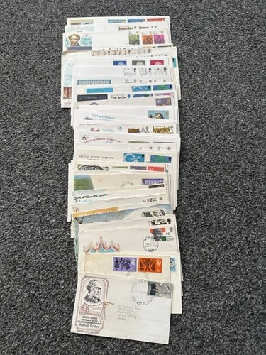 Job Lot of 48 UK GB Pre-Decimal First Day Covers & Covers FDC 1965-1970 Lot #N43