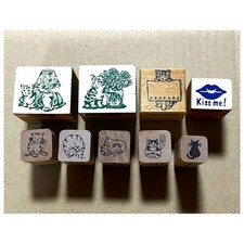 cat pattern wooden stamp 62d981