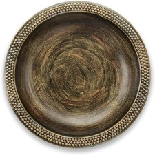 BAS18 18" Hand-Hammered Pure Copper Beaded Birdbath W/ Aged Brass Finish Basin