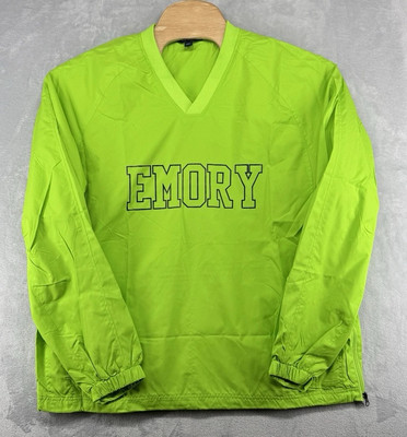 Sport-Tek Emory Eagles Long Sleeve V-Neck Pullover Neon Green Men s XL NWOT
