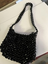 Vintage Large Black Beaded Handbag.