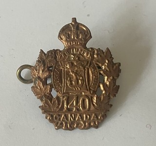 Canada 140th (St John New Brunswick) Infantry Battalion Collar Badge